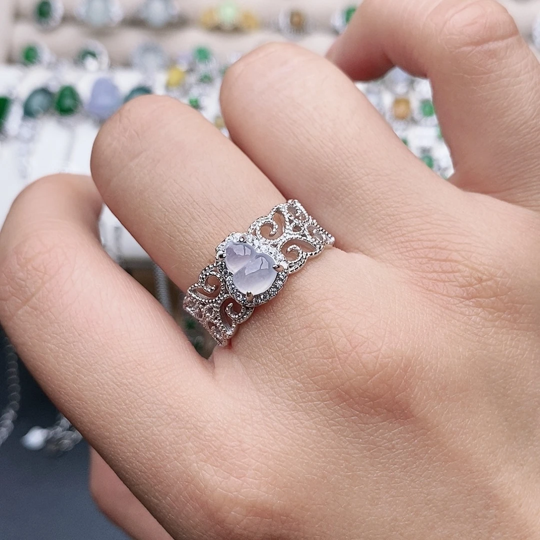 翡翠银S925镶嵌戒指