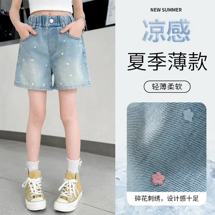 女童热裤2025新款儿童洋气夏装中大童韩版夏天休闲轻薄牛仔短裤