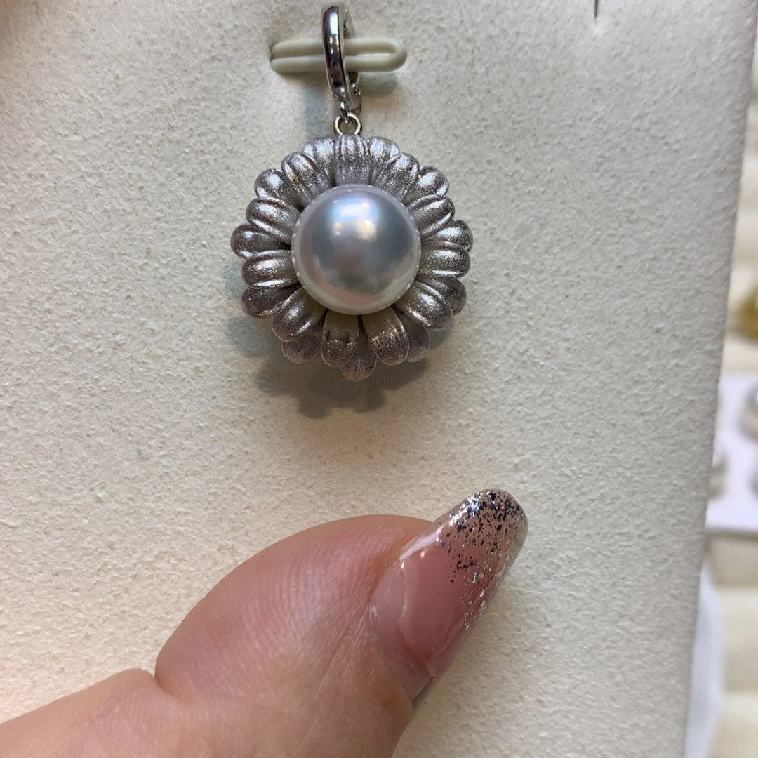 海水珍珠银S925镶嵌颈饰