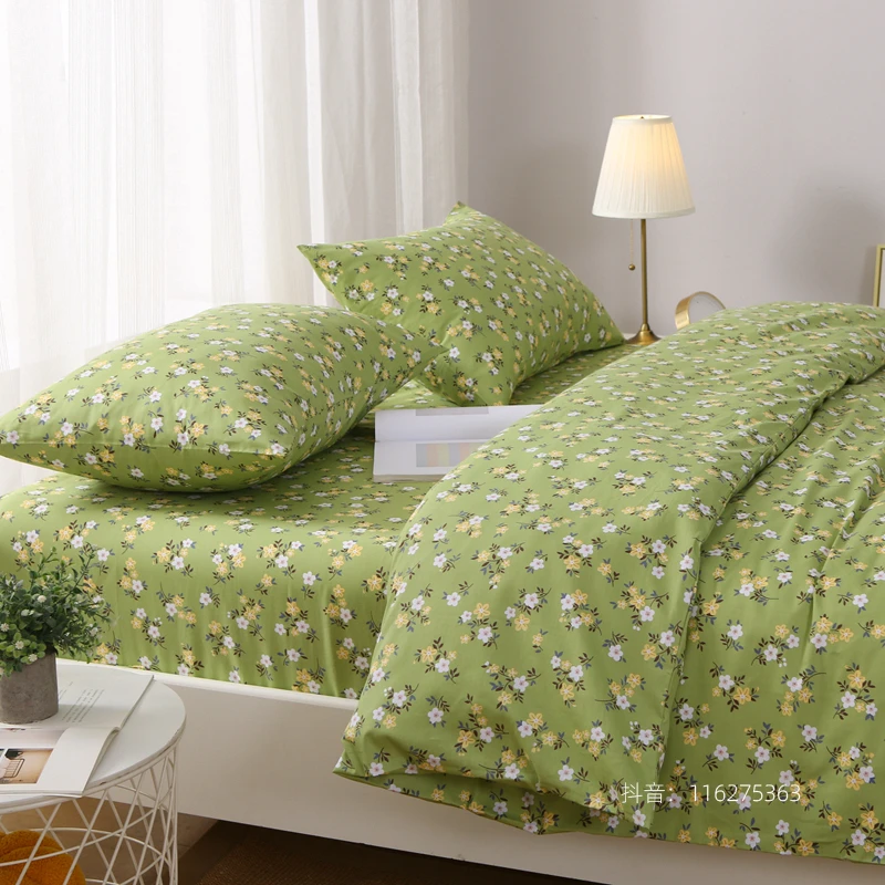 田园风【三/四件套】100全棉纯棉加厚斜纹床品单双人床大小碎花好看