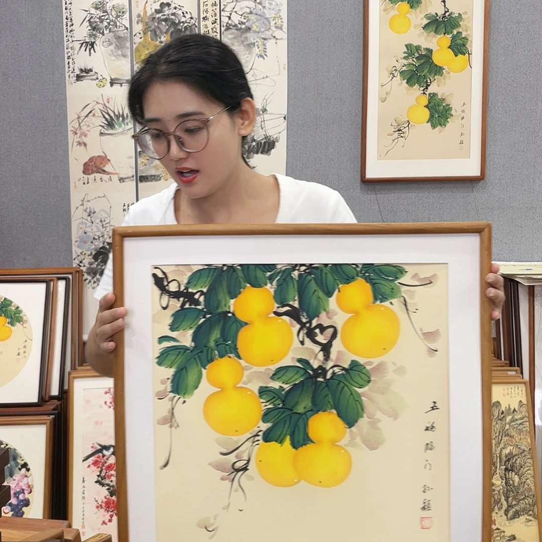 书法手绘带框尺寸：53*53