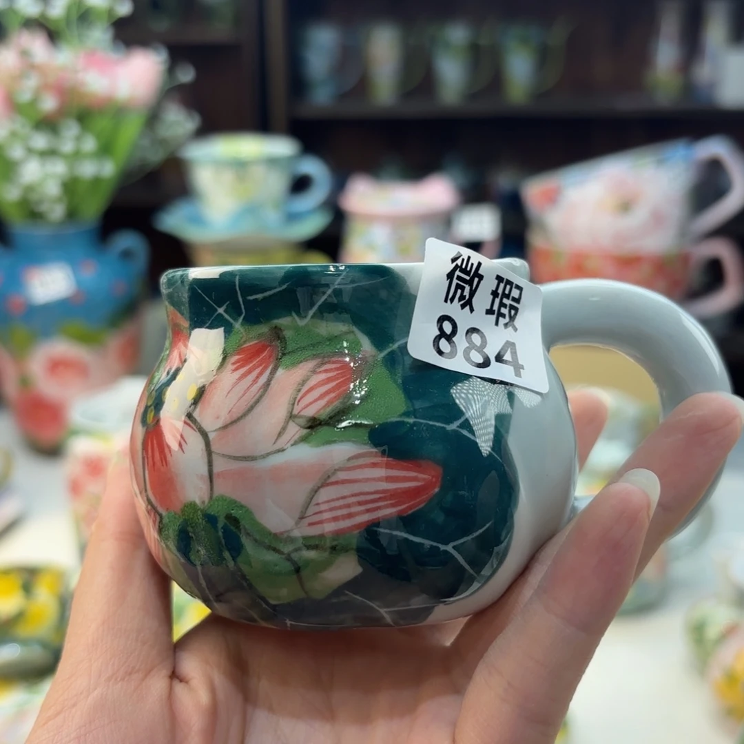 瓷片景德镇手绘高温釉下彩陶瓷茶具