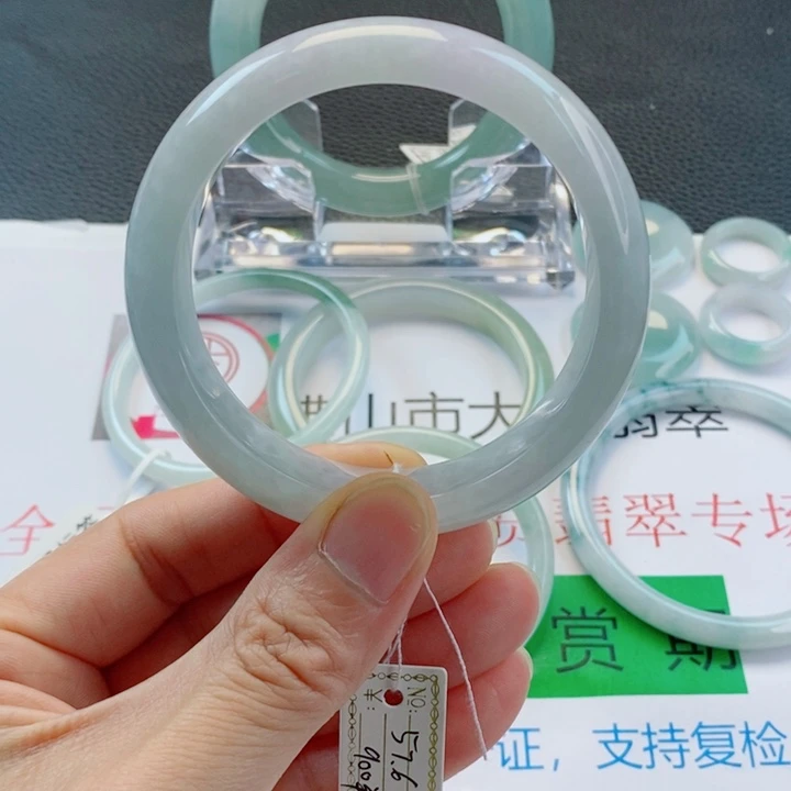 未镶嵌手镯翡翠正圈手镯56-58圈口