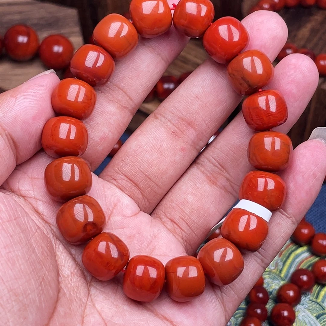 看***超南红玛瑙未镶嵌手链南红瓦西卡13老型