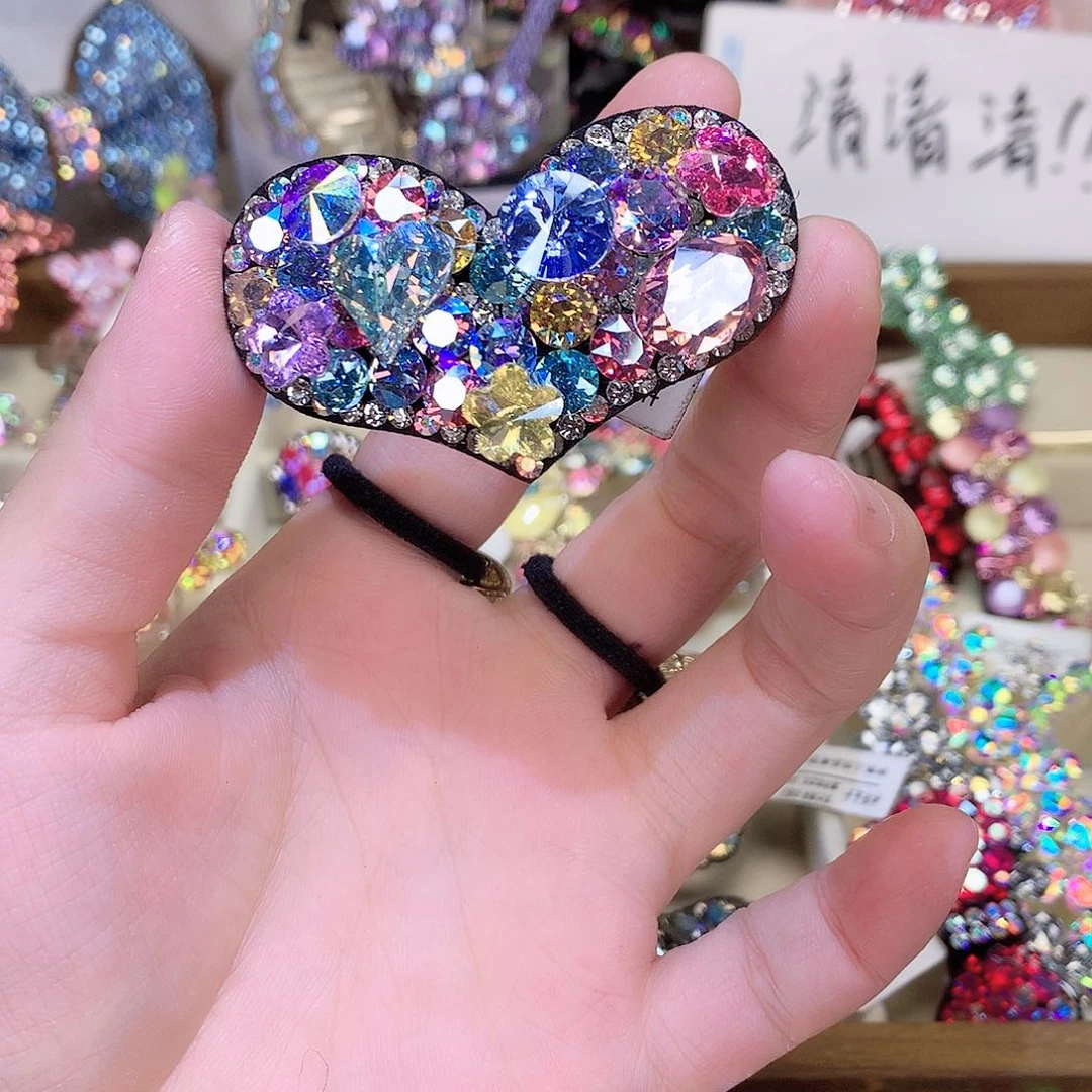 皮质铁合金爱心拜拜夹