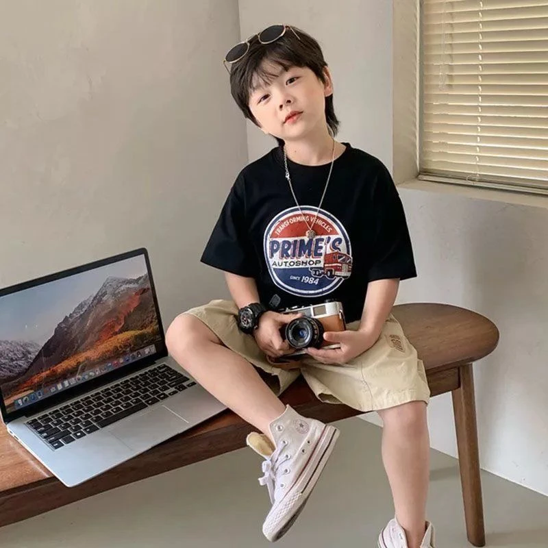 儿童纯棉童装男孩短袖t恤夏季新款宝宝半袖上衣中小童潮韩版圆领T