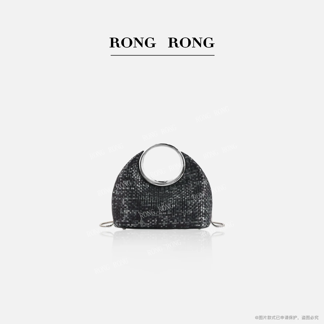 溶溶RONGRONG 法国进口焕彩料手工艺编织手拎斜挎包包晚宴包12137