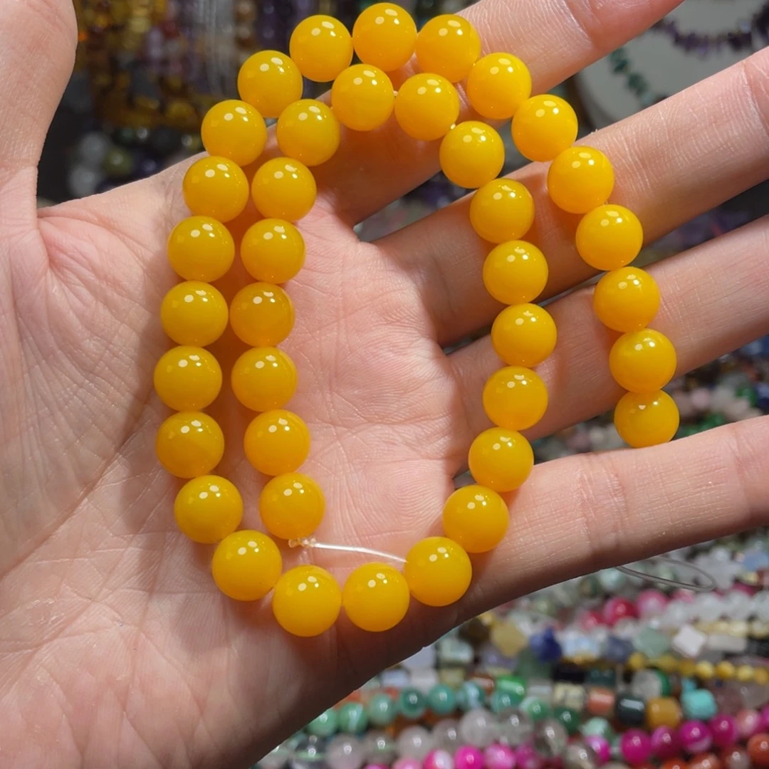 石英质玉，黄玛瑙10mm，未镶嵌