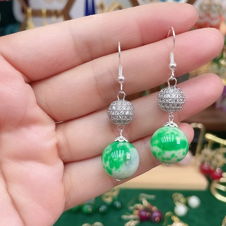 合金耳饰玛瑙/玉髓