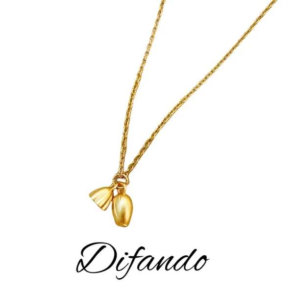 钛钢项链 两世欢项链荷花莲藕莲子锁骨链XL9125