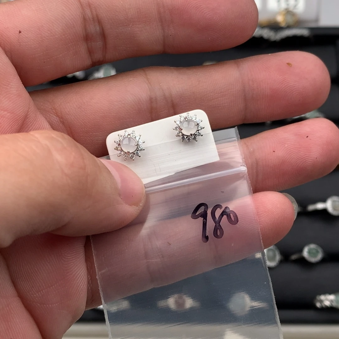 翡翠银S925镶嵌戒圈980