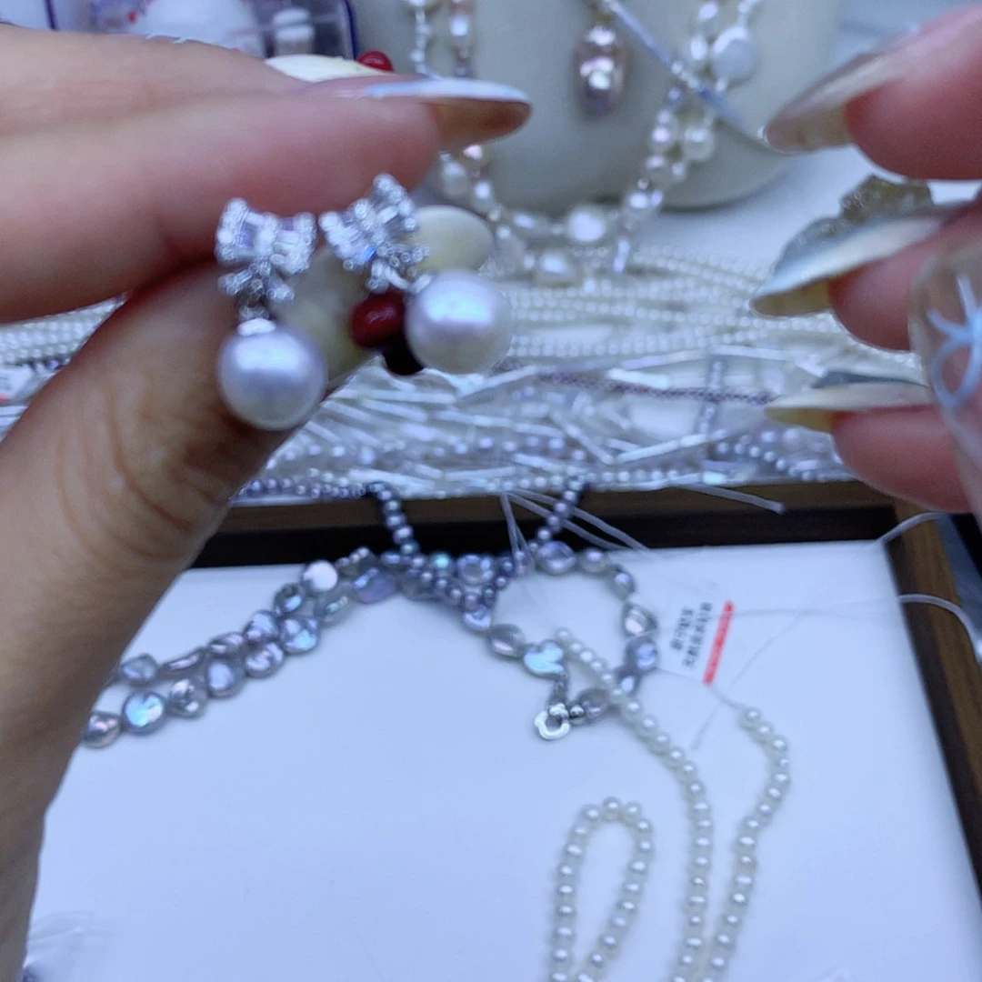 【闪购商品】淡水珍珠耳饰银S925镶嵌