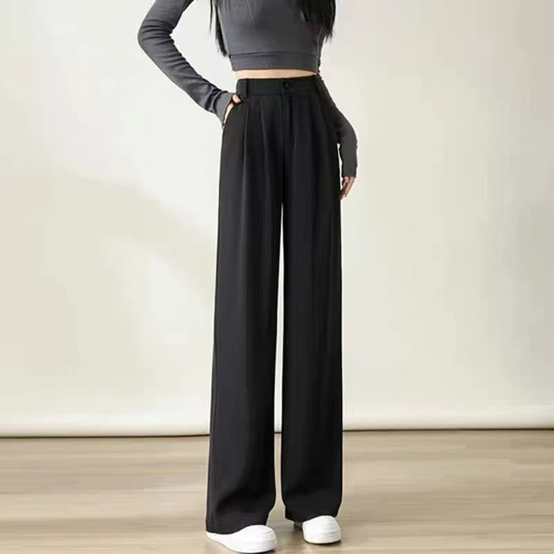胖妹妹时尚百搭垂感透气西装阔腿裤