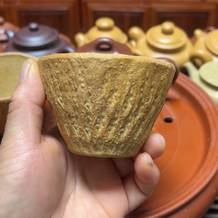 茶杯紫砂宜兴原矿本绿御皇段