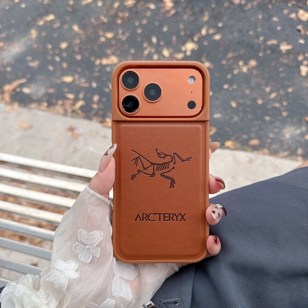 潮牌始祖鸟适用苹果17pro皮质15新款iphone16 promax手机壳高级感