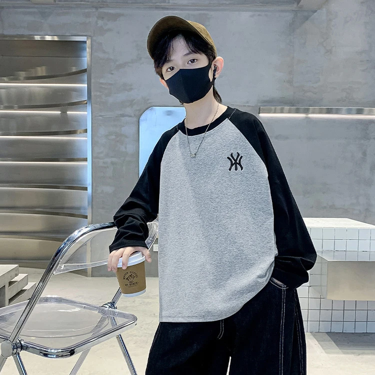 儿童装男童秋装长袖T袖2025新款春秋款上衣打底纯棉大童休闲内搭