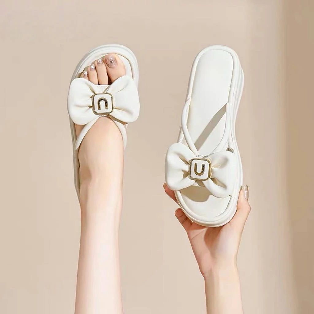 沙滩拖鞋女鞋2006夏季新款时尚休闲外穿坡跟中跟圆头套脚