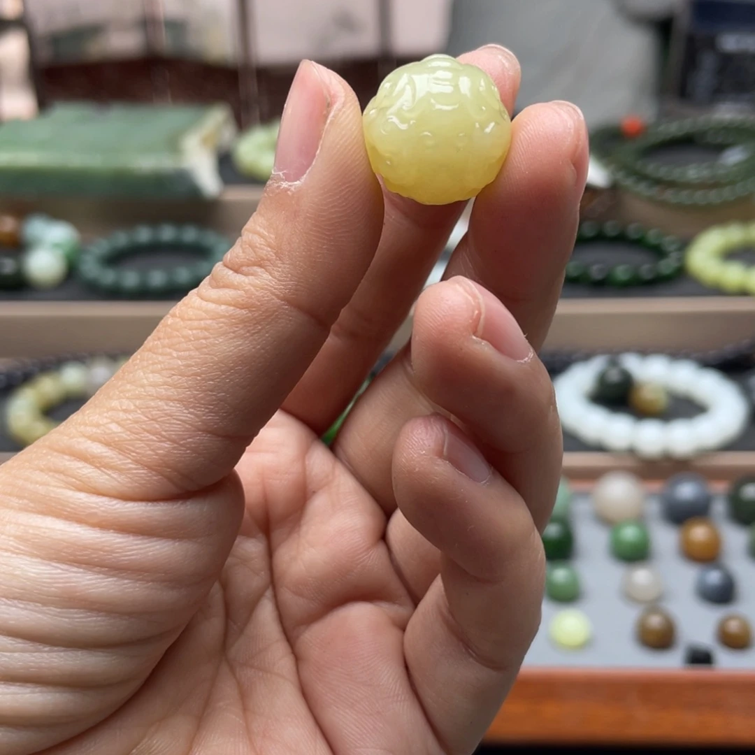 和田玉单珠17未镶嵌黑*