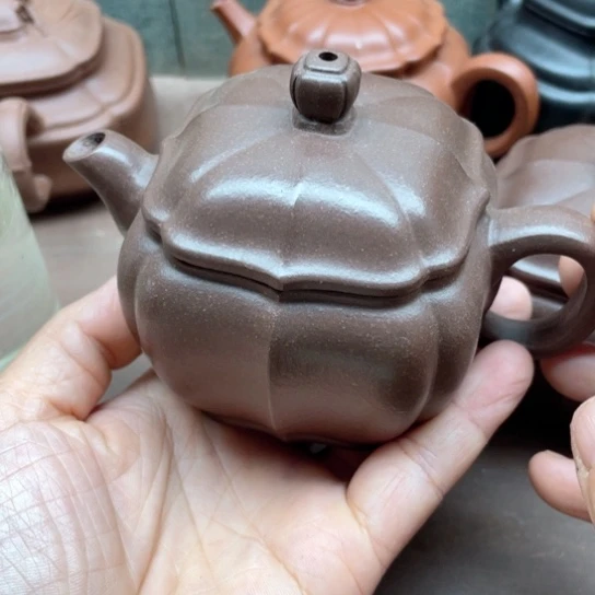 【闪购商品】茶壶紫砂沙****雕紫砂壶筋纹壶