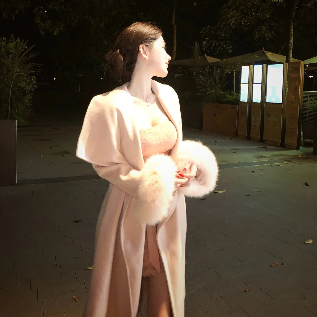 WW定制「娇媚如我」网红时尚百搭纯色轻奢贵气小众设计感大衣