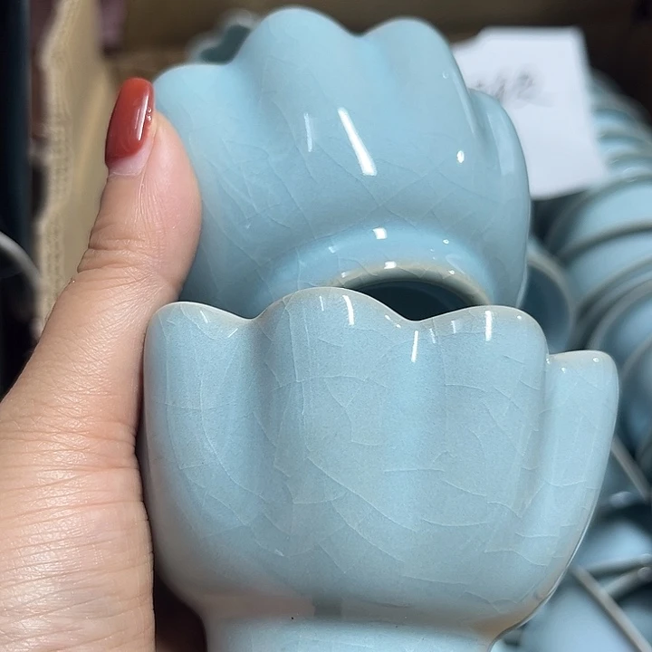 杯汝瓷原产生产瑕品