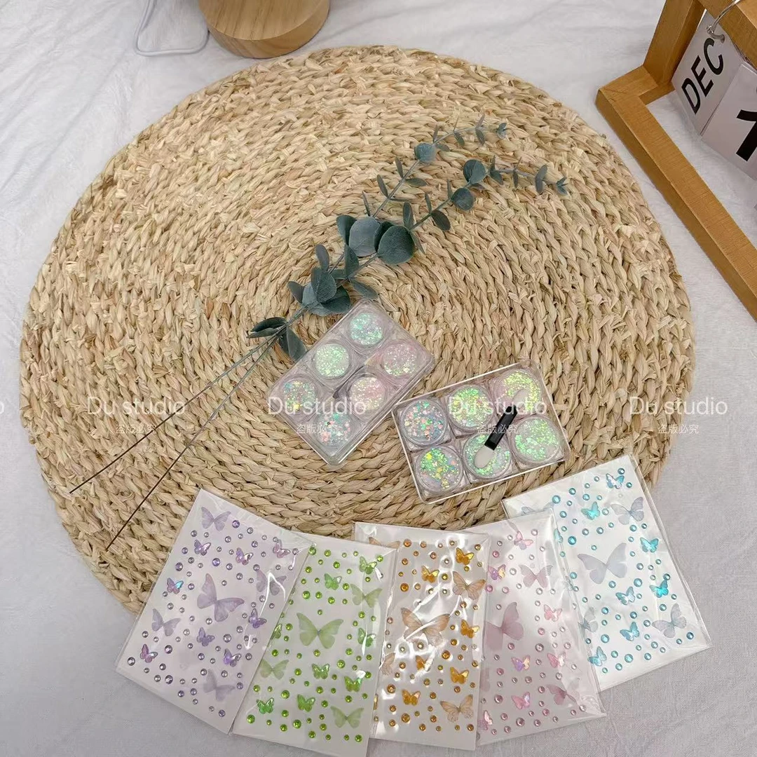 儿童脸上贴饰品化妆贴舞台妆演出亮片蝴蝶钻石贴纸水钻亮钻