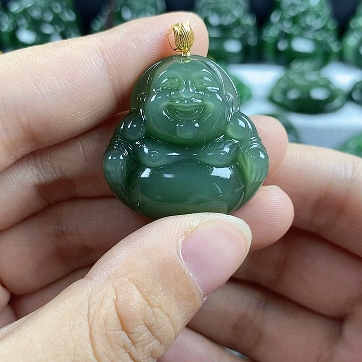 和田玉（碧玉）未镶嵌吊坠(不含链)30mm