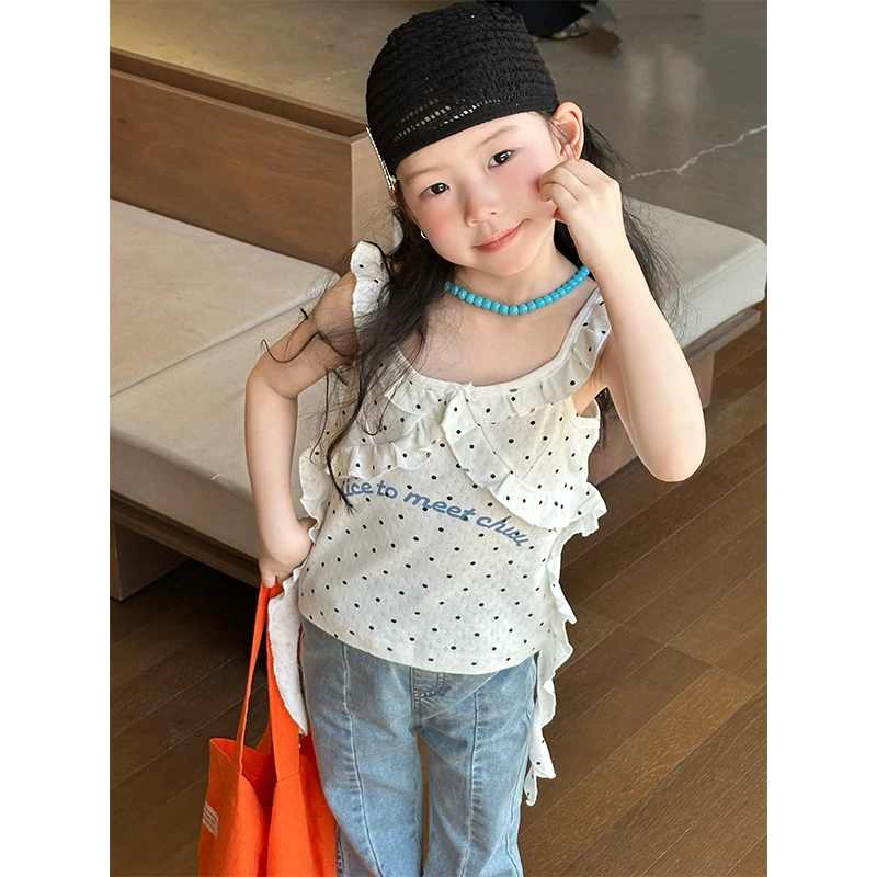 0504-设计款吊带背心+牛仔喇叭裤