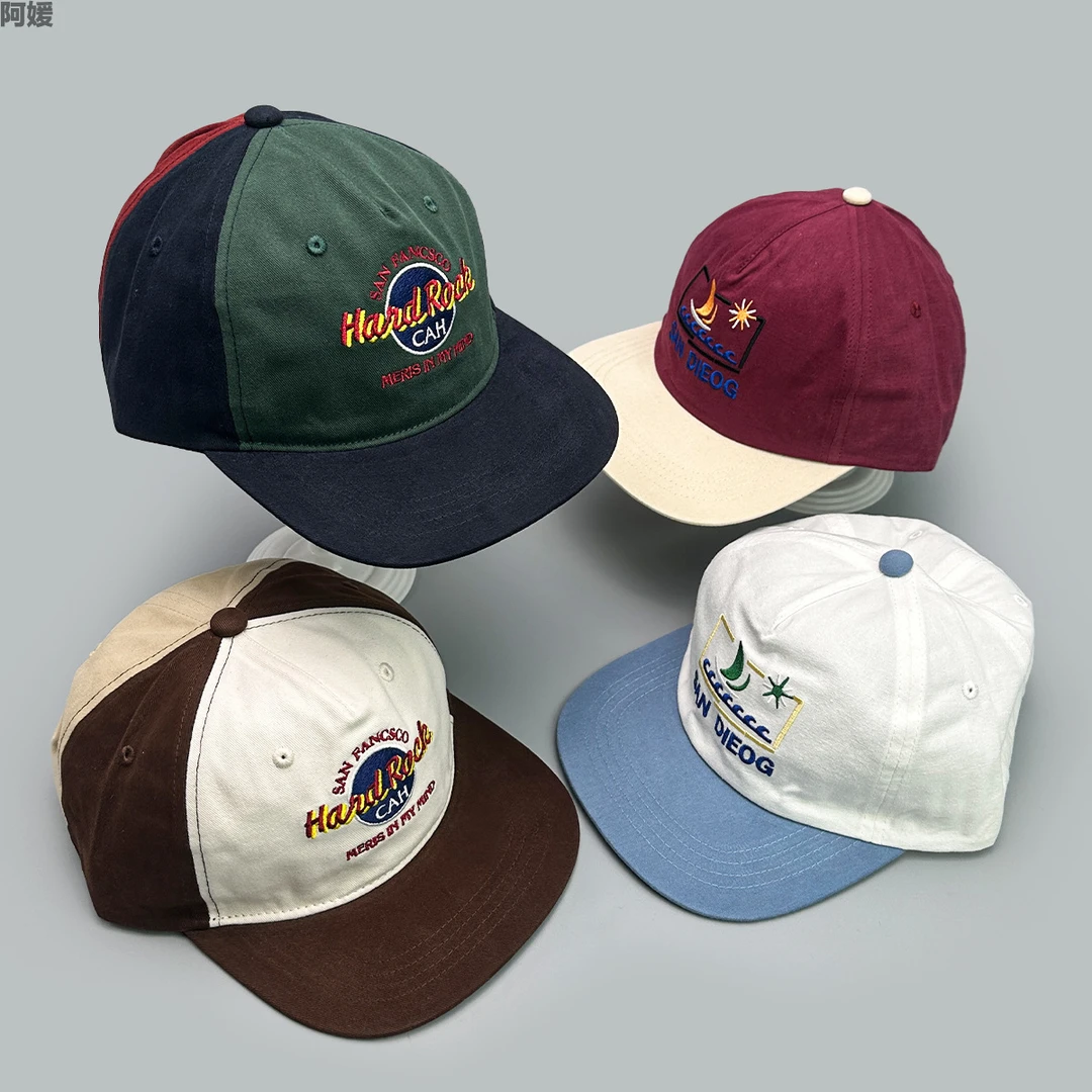 阿媛品质新款美式刺绣字母Logo棒球帽男女遮阳撞色嘻哈檐鸭舌帽子
