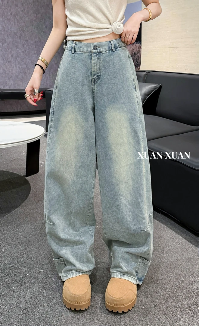 无运险【JIAXUPANG】牛仔弯刀裤