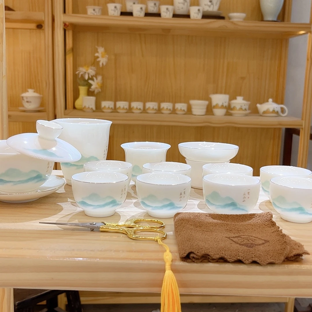 【御瓷斋】羊脂玉瓷茶具套装