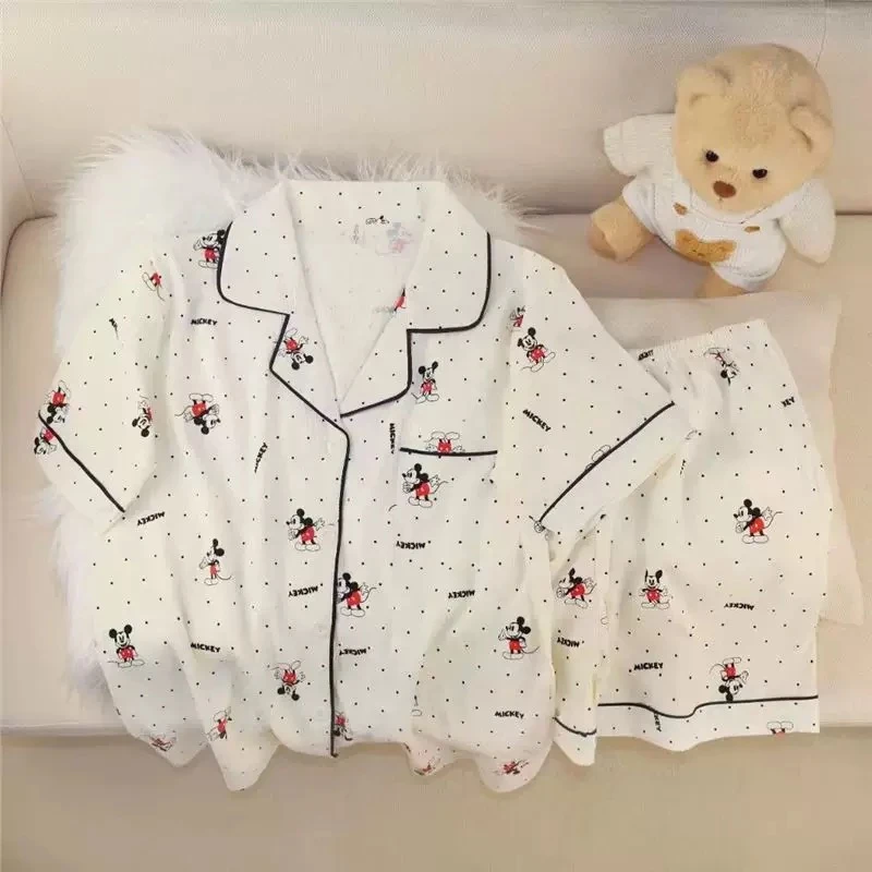 2025夏季新款时尚百搭卡通印花短袖家居服套装三件套3181