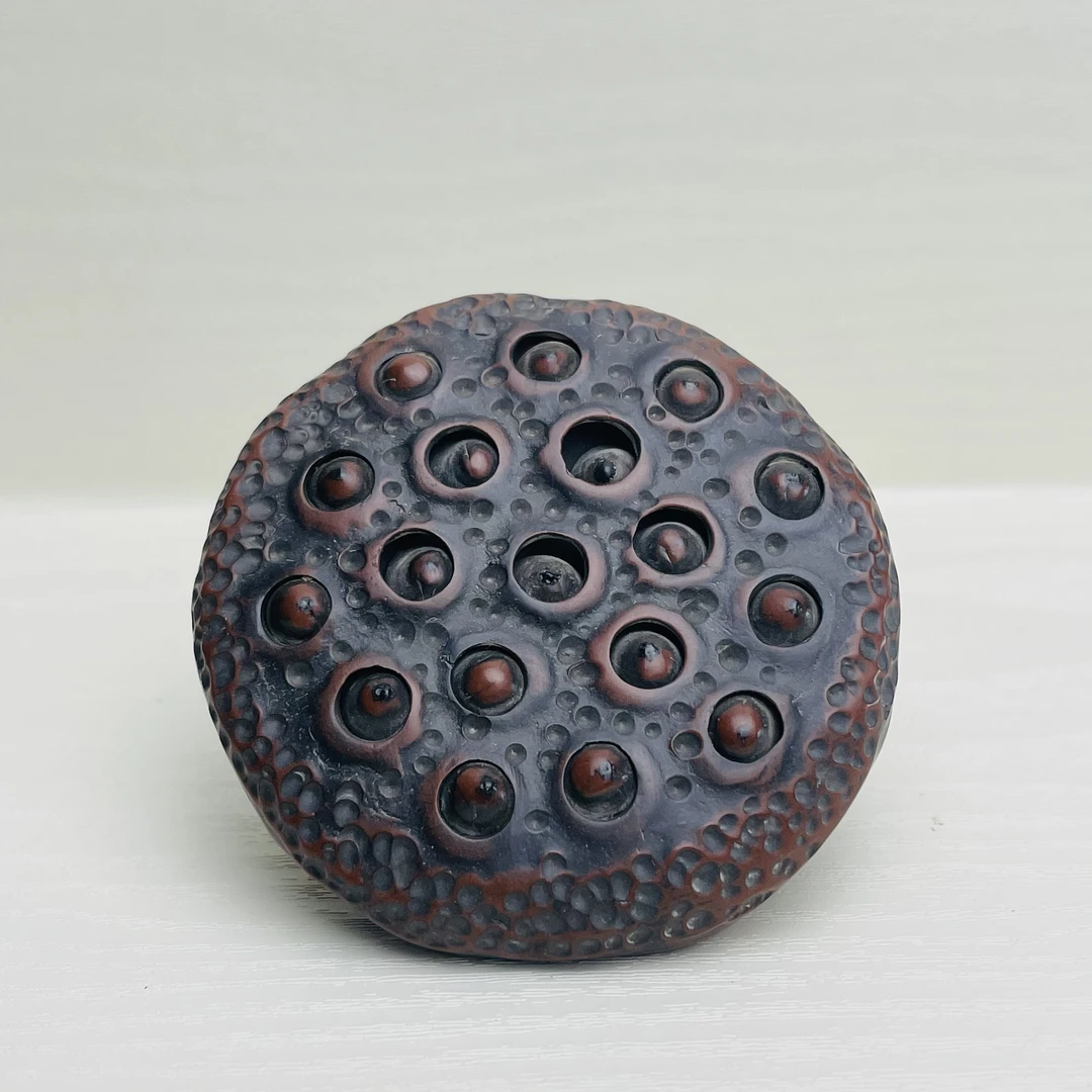 钦州坭兴陶茶壶茶具茶宠摆件 莲蓬（蓬壁生辉）全手工制作