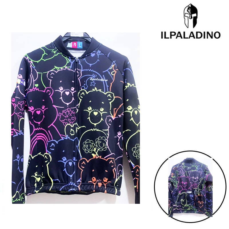 SQ 153 【黑彩小花熊抓绒长袖女士】ILPALADINO骑行服秋冬