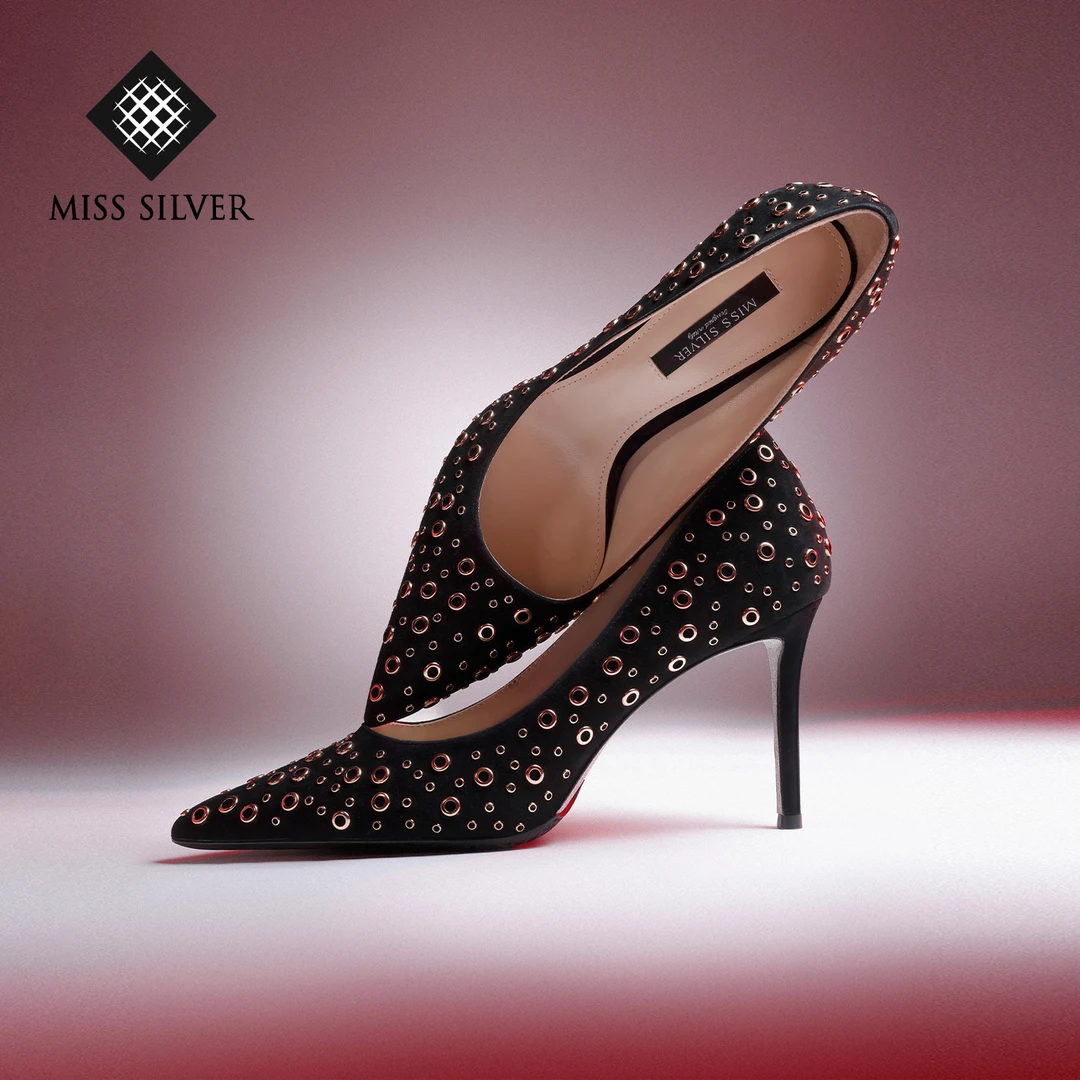 MISSSILVER2025春季新款真皮细跟高定单鞋爆款洋气百搭高级女鞋