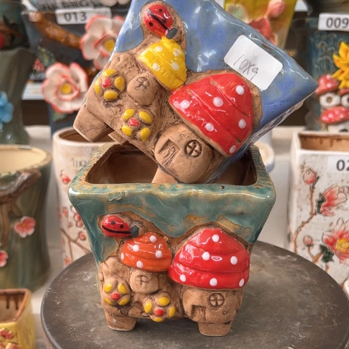 紫砂花盆粗陶材质多肉花盆