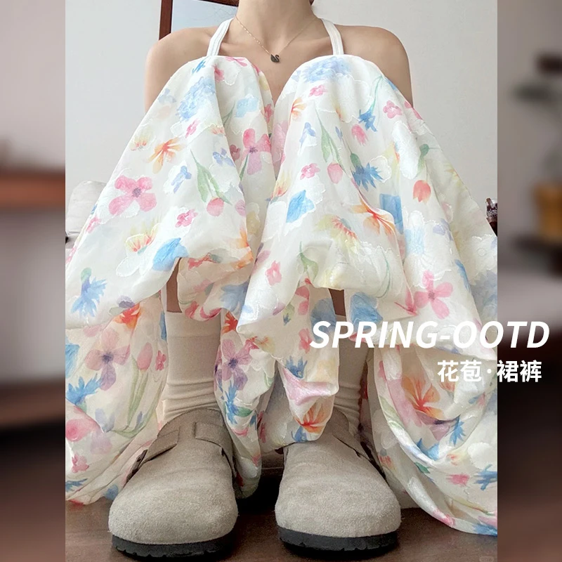 白色花苞裙半身裙女夏季大码胖mm梨形身材显瘦遮肚高腰a字蓬蓬裙