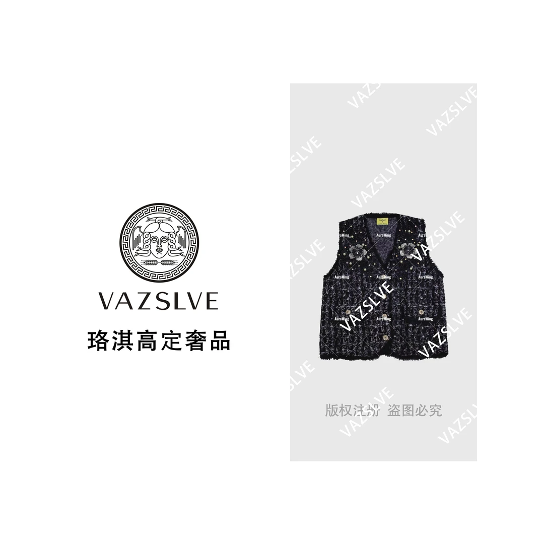 【VAZSLVE/珞淇高定】AuraWing 2025秋季新款花朵无袖马甲
