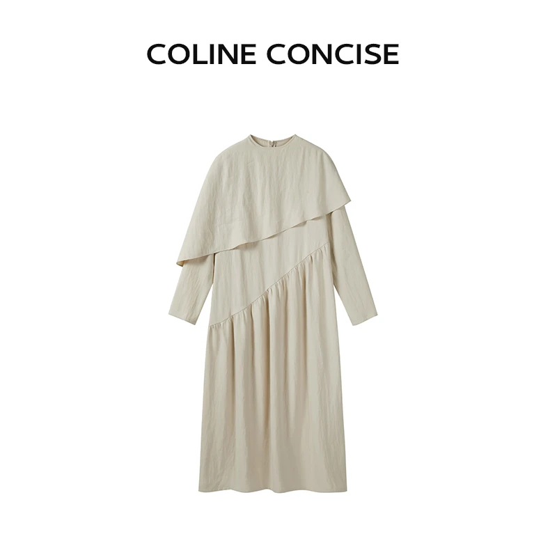 COLINE CONCISECOLINE CONCISE 重工斜裁披肩长裙25秋季66193