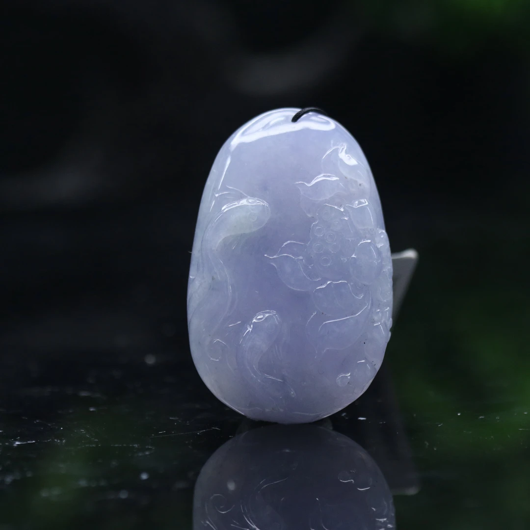 FC15天然缅甸翡翠A货荷叶鱼/500742/保利厦门拍卖