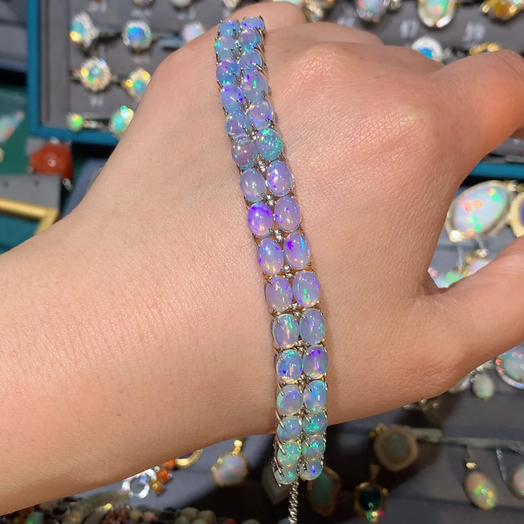 欧泊福利手链银S925镶嵌