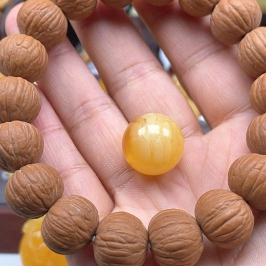 琥珀未镶嵌珠宝奇石耗*蜜蜡圆珠