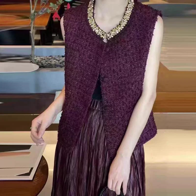 大码气质名媛轻奢时尚百搭马甲5123