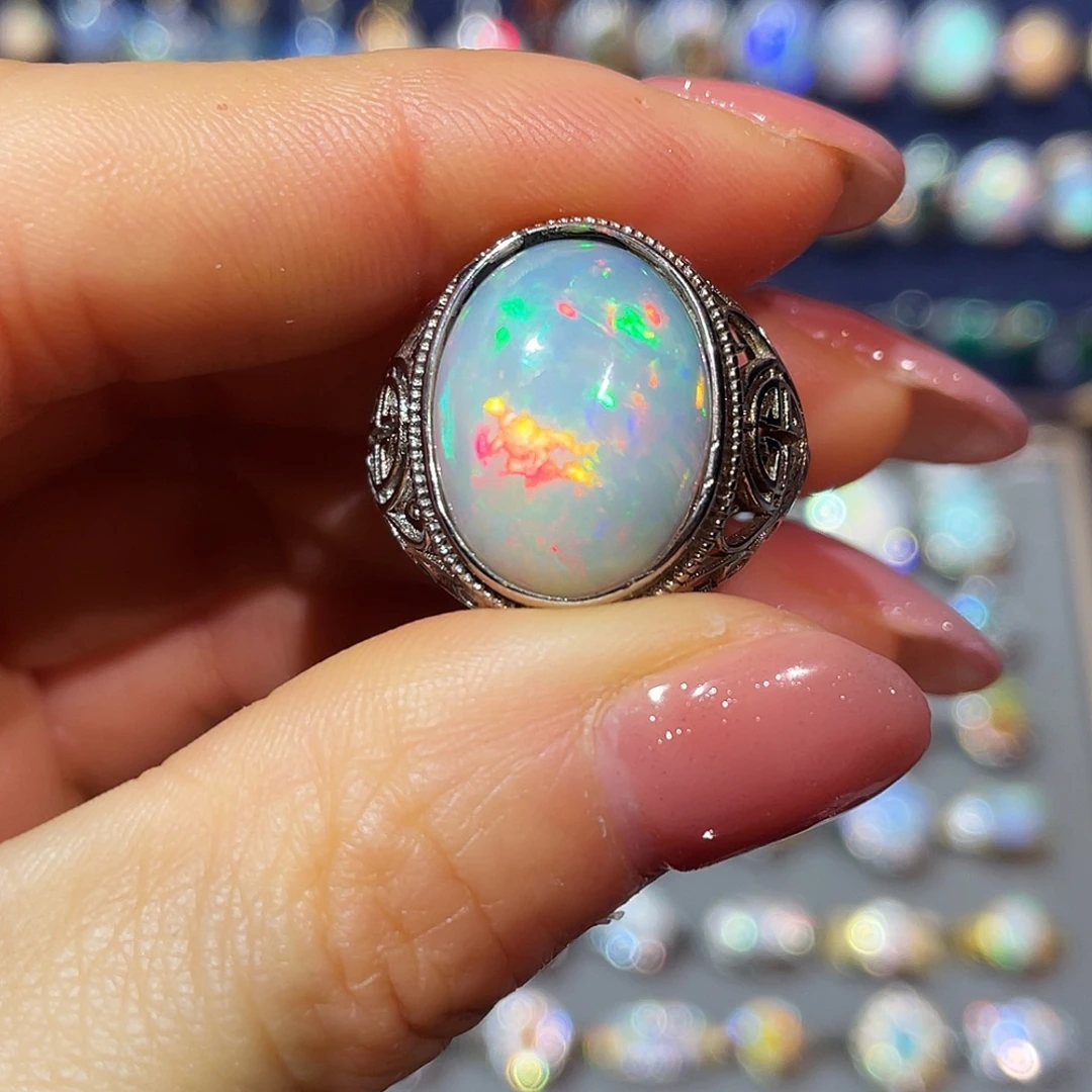 欧泊银S925镶嵌戒指