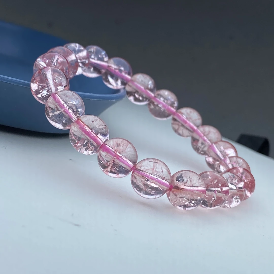 SJ-049号高品质粉色圆珠10mm手链多样性发一件