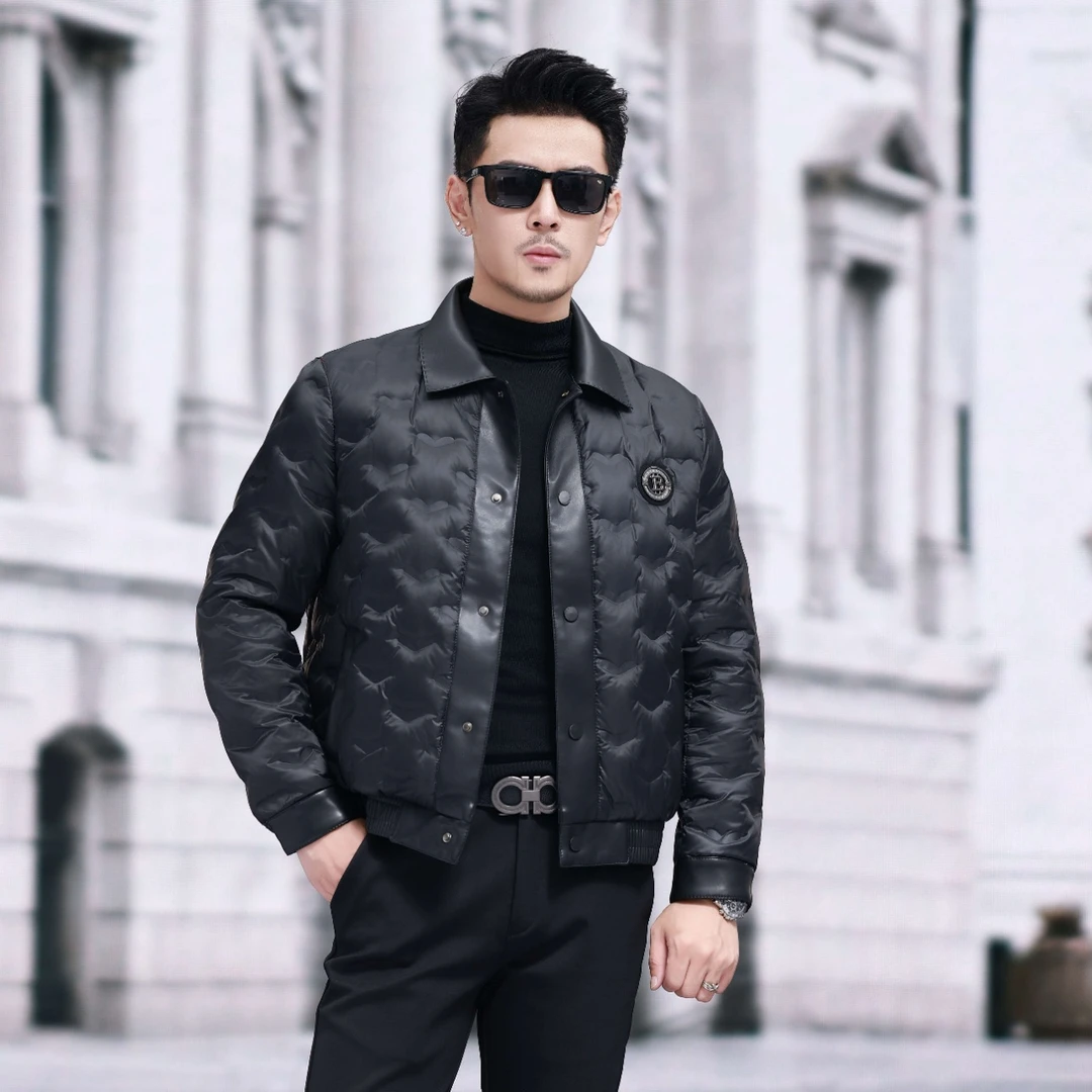 TOMY   2025年冬季新款男士皮羽绒休闲时尚外套