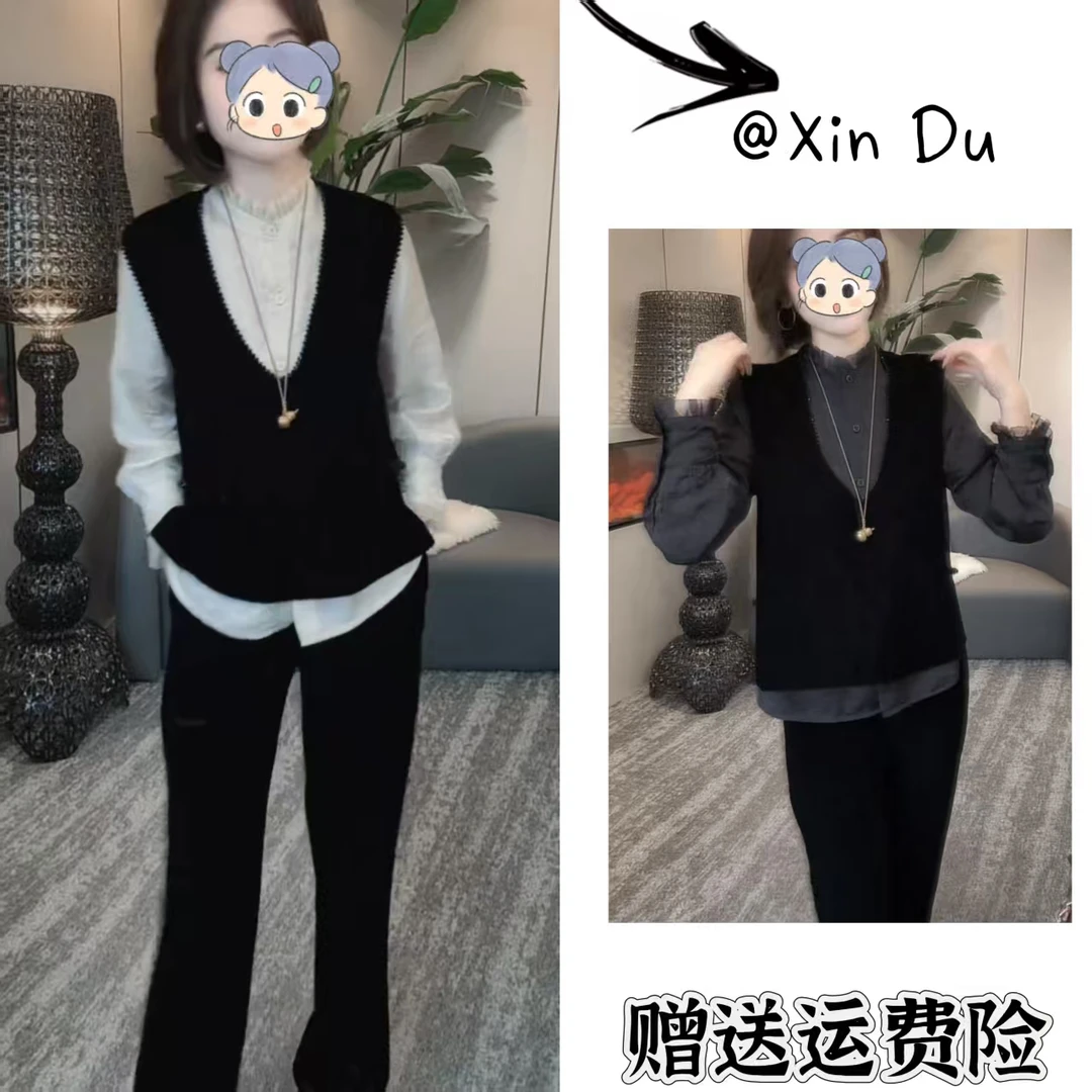 2025秋季新款时尚显瘦气质女士网红洋气三件套百搭款D22679