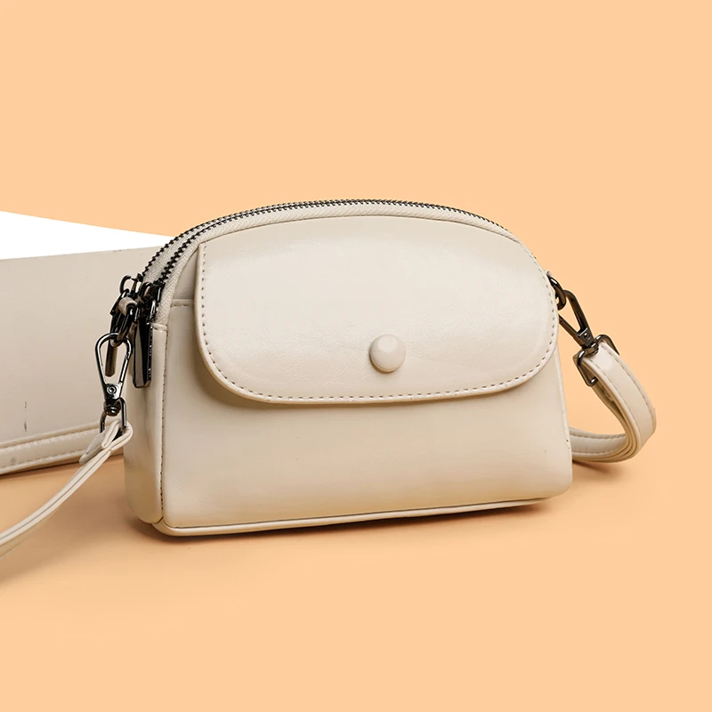 纯色轻奢风小包包斜挎包复古多层款单根做旧女士肩包