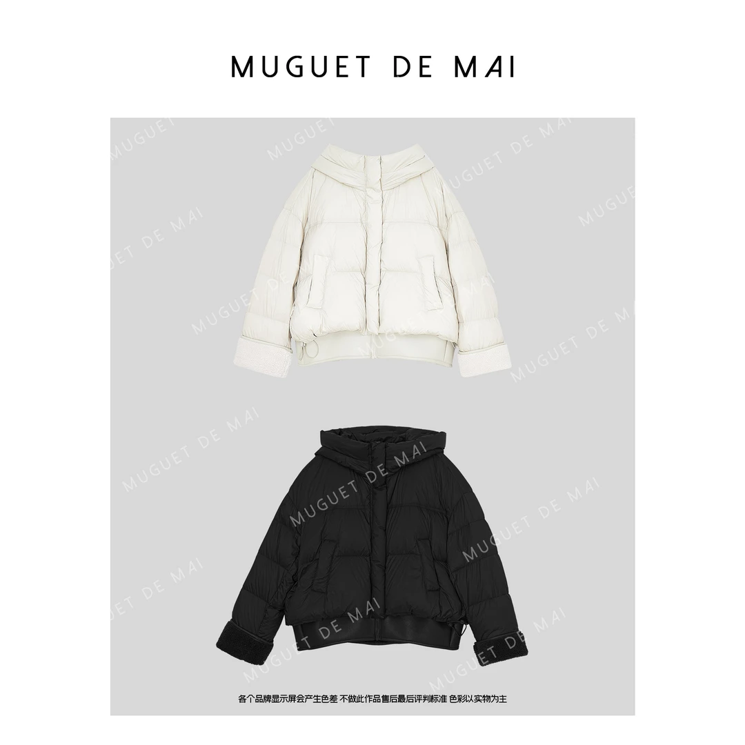 【MGDM】高克重加厚保暖三色拼接羽绒服外套女秋冬LQ24886