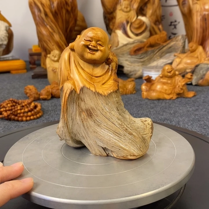柏木（崖柏）太行崖柏弥勒佛摆件根雕工艺品